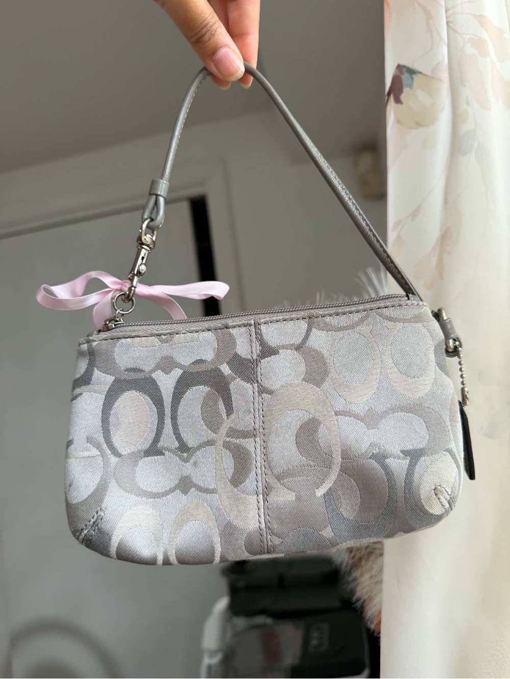 Vintage Coach Legacy Signature Optic Turnlock Flap Wristlet - Picture 4 of 8